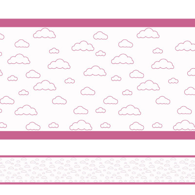 Faixa Decorativa Nuvens Simples Rosa