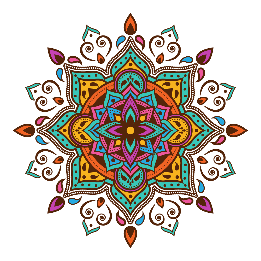 Adesivo de Parede Arabesco Mandala Colorida II