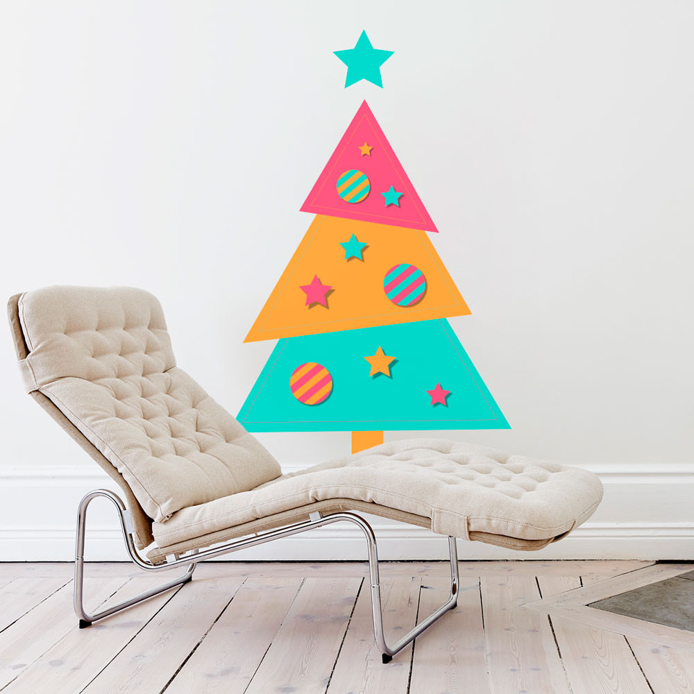 Adesivo de Parede Árvore de Natal Colorida - Modelo Exclusivo | Bem Colar