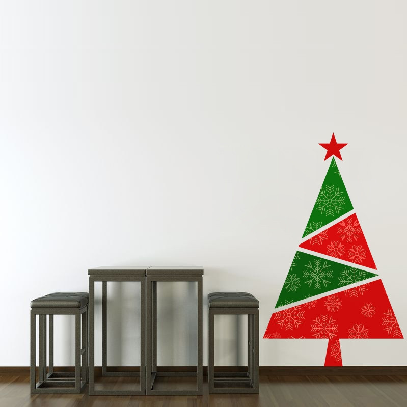 Adesivo de Parede Árvore de Natal Vermelha e Verde - Modelo Exclusivo | Bem  Colar
