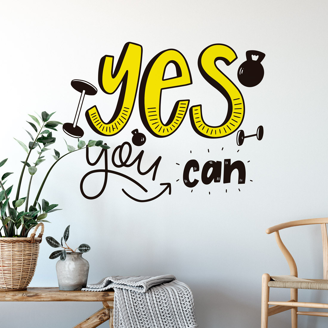 Adesivo de Parede Frase "Yes You Can"