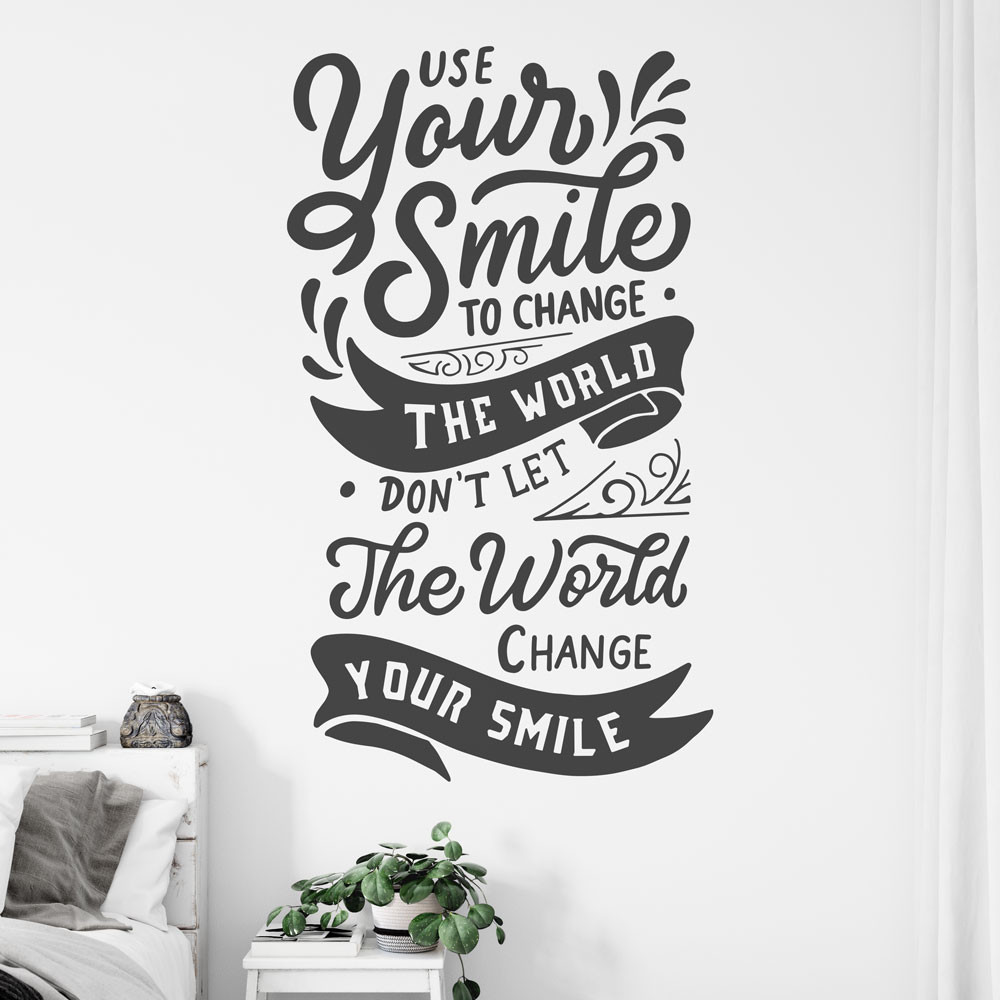 Adesivo de Parede Lettering "Use Your Smile"