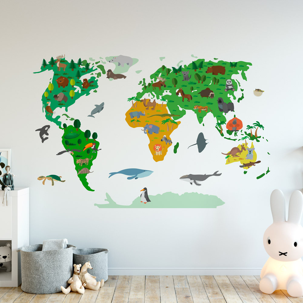 Featured image of post Papel De Parede Mapa Mundi Infantil Animais Com varia es mais coloridas e animadas esse item de decora o pode compor um ambiente com personagens e