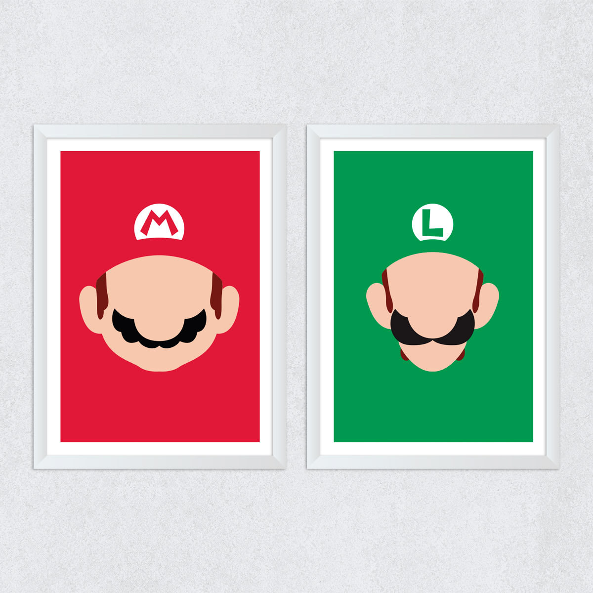 Conjunto de Quadros Decorativos Mario Bros e Luigi