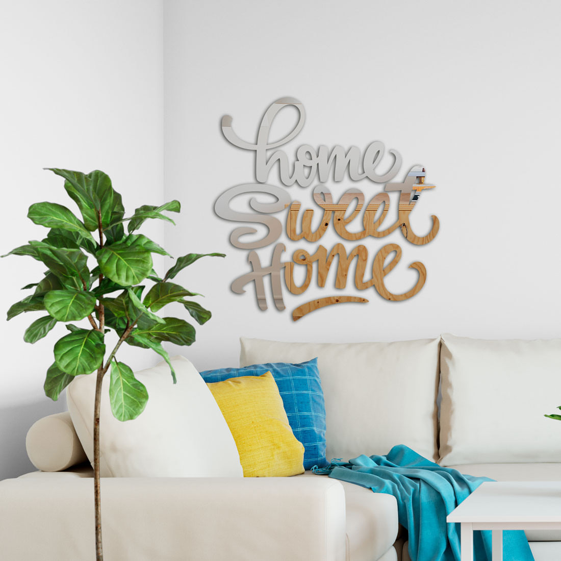 Espelho Decorativo Frase "Home Sweet Home"