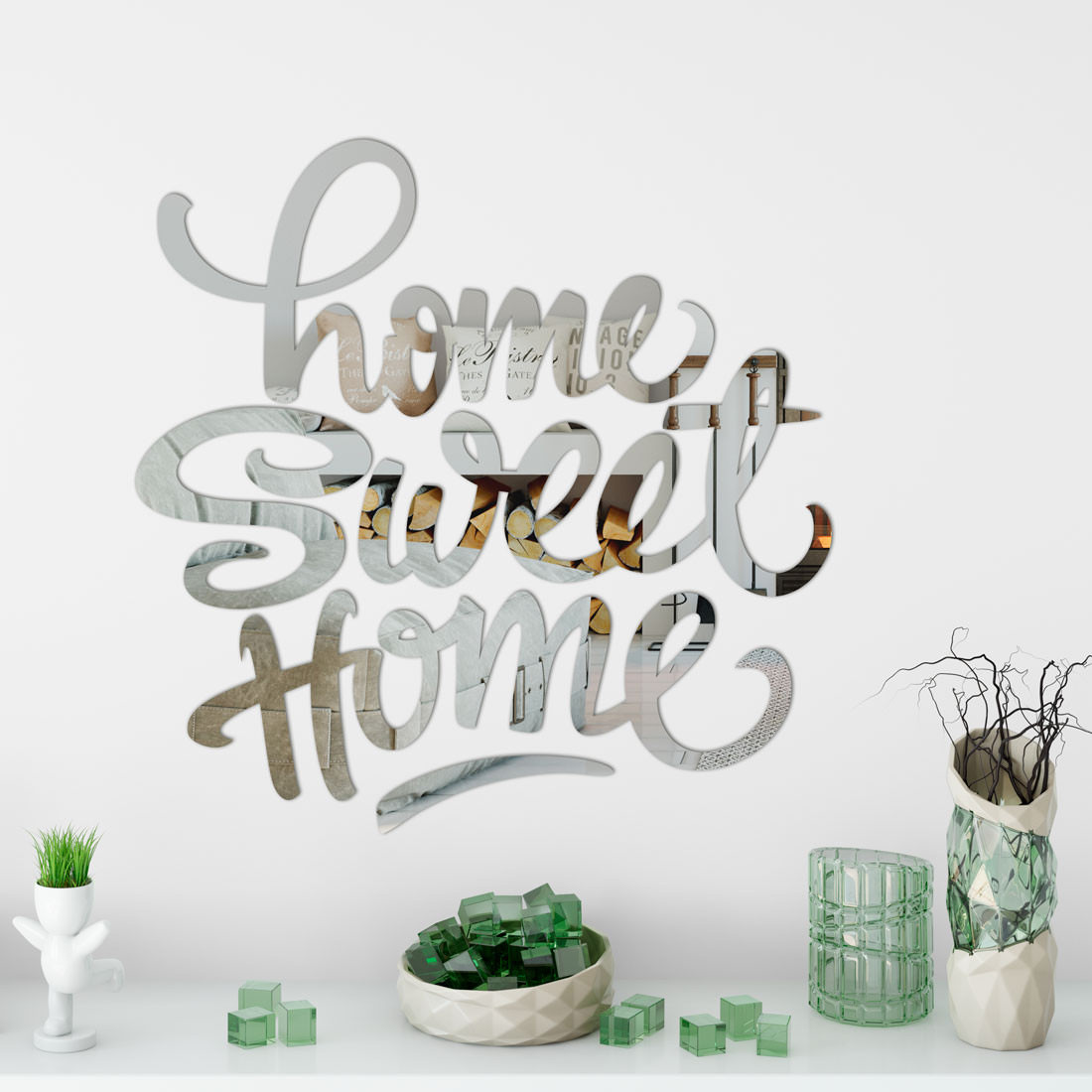 Espelho Decorativo Frase "Home Sweet Home"