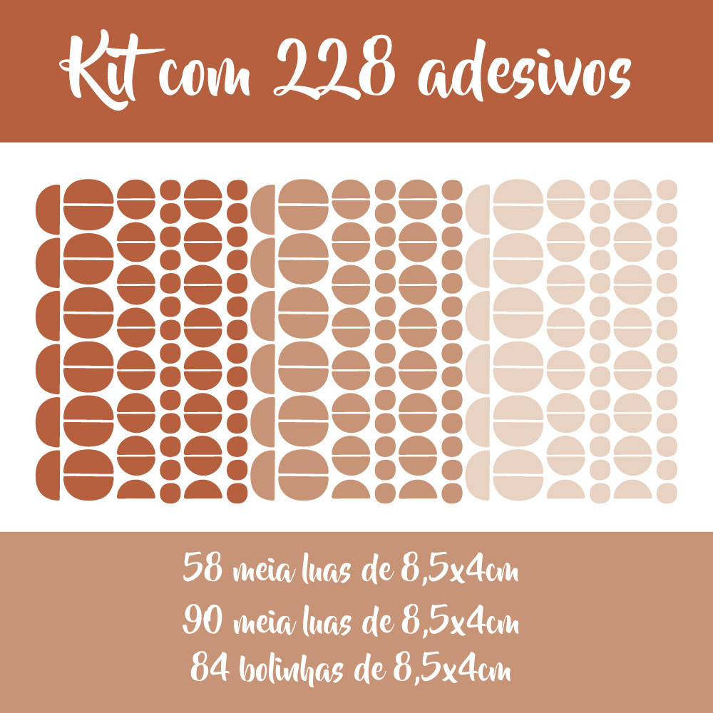 Adesivo de Parede Boho Kit com 228 Adesivos
