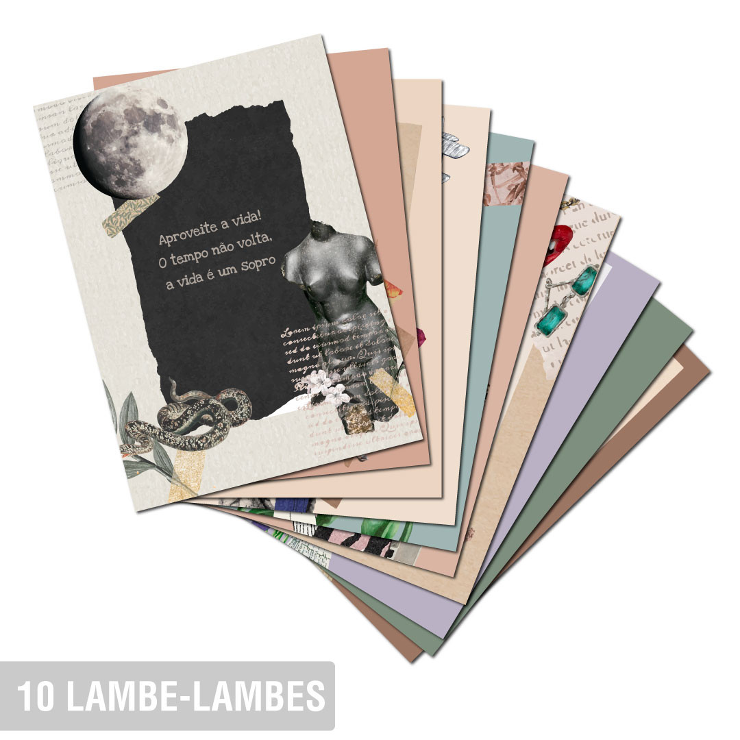 Kit 10 Lambe Lambes Colagens e Frases Motivacionais