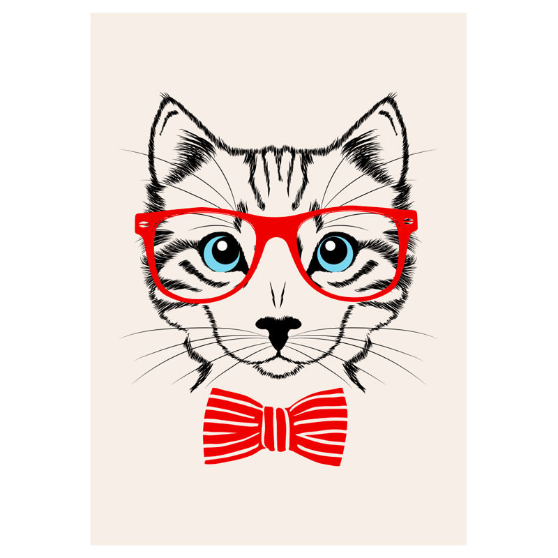 Quadro Decorativo Felino de Óculos