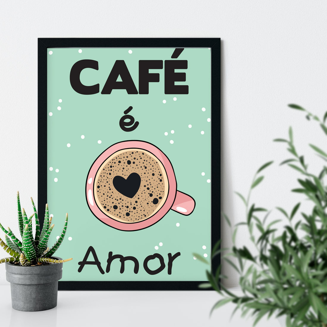 Quadro Decorativo Café é Amor