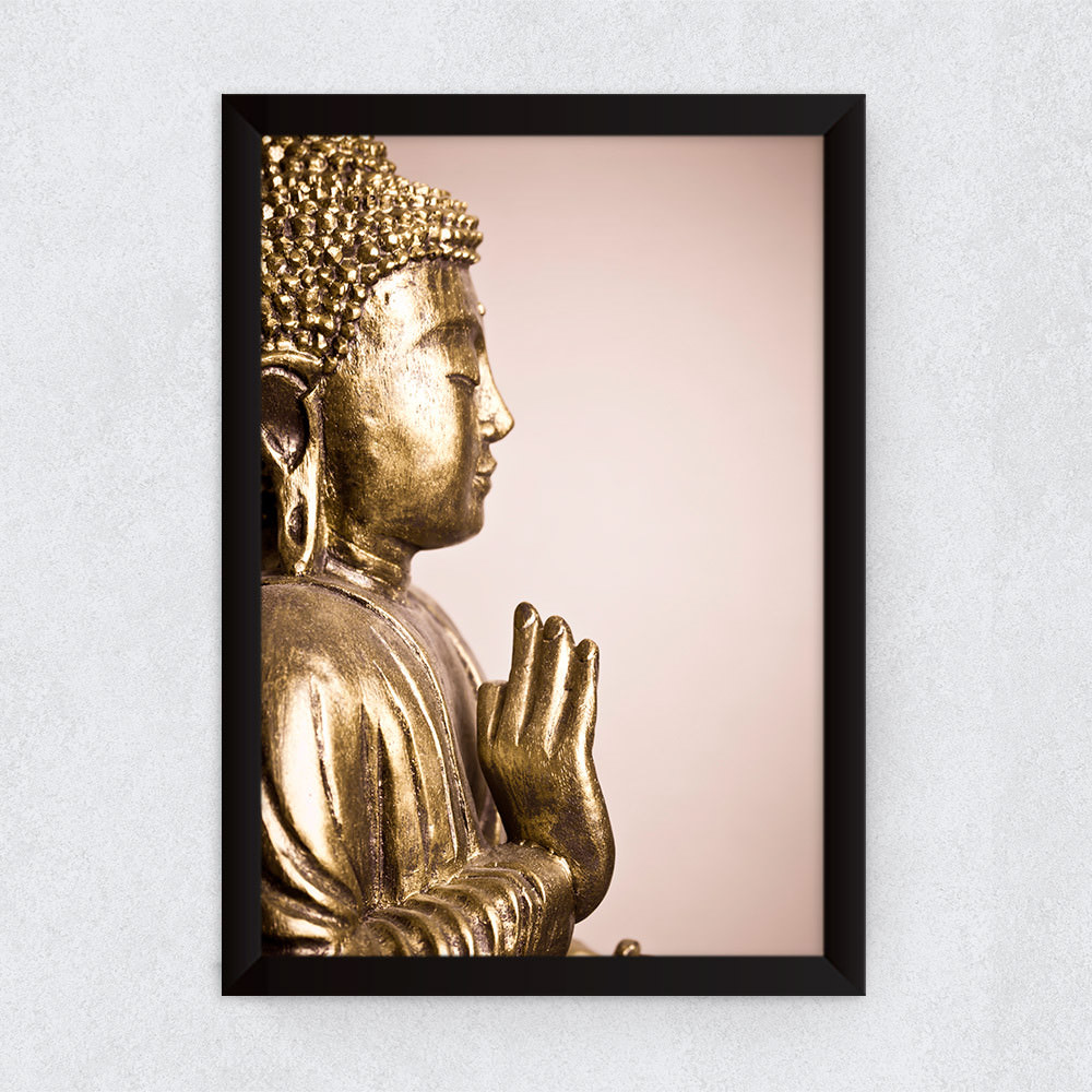 Quadro Decorativo Buddha Dourado Vitarka Mudra