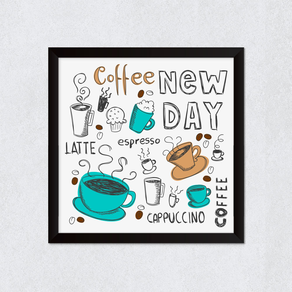 Quadrinho Decorativo New Day Coffee