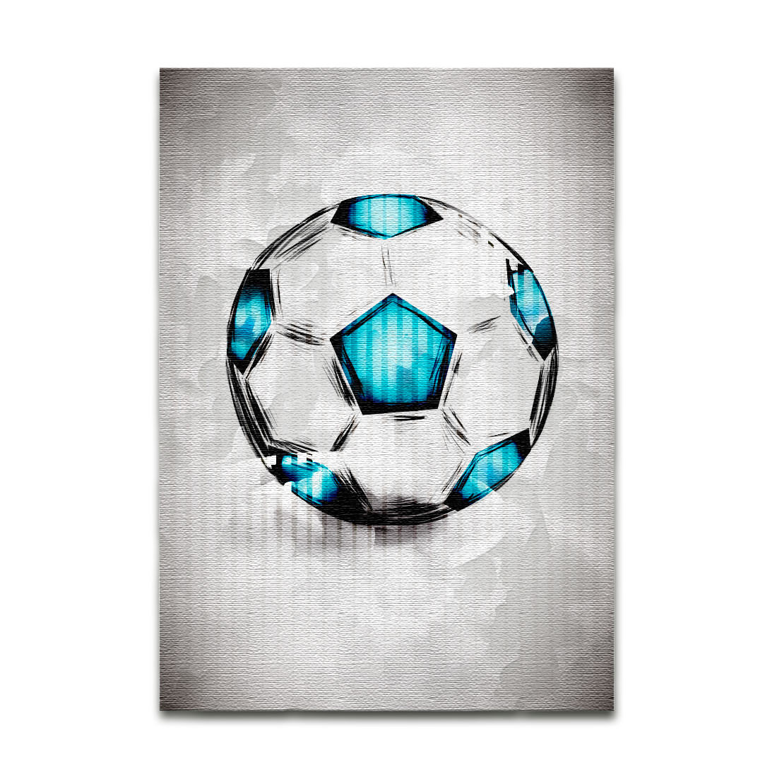 Quadro Decorativo Bola de Futebol Aquarela