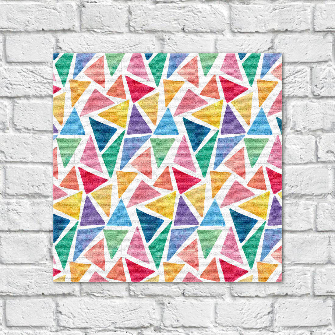 quadro decorativo triangulos coloridos