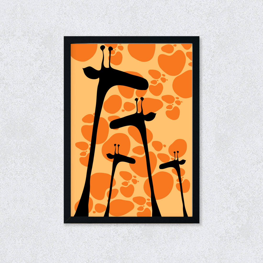 Quadro Decorativo Girafas Silhuetas