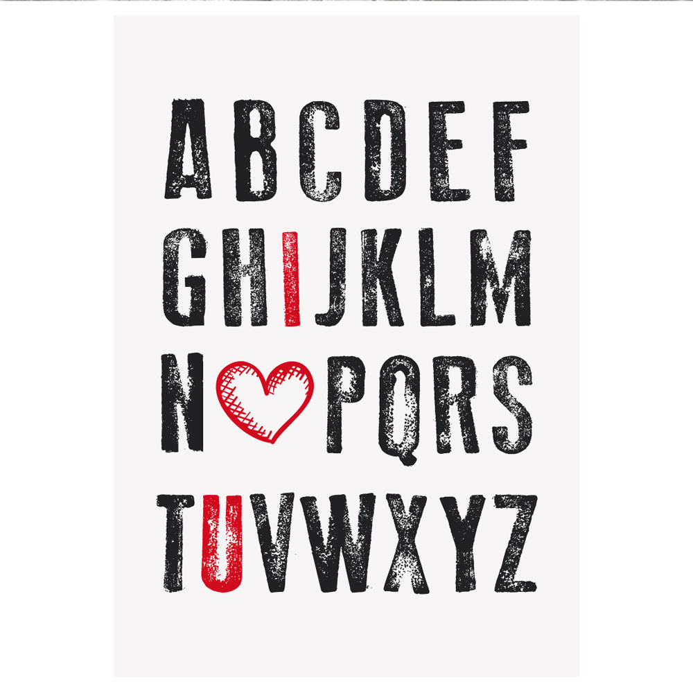 Quadro Decorativo Alfabeto do Amor