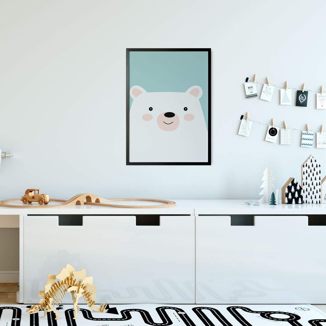 Quadro Decorativo Infantil Animais Urso Polar