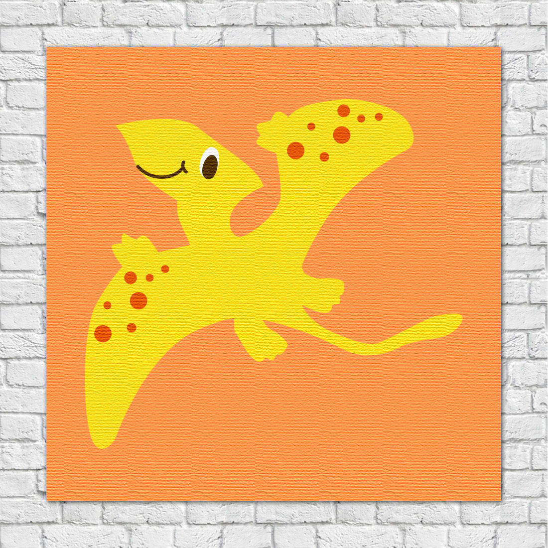 Quadro Decorativo Infantil Dinossauros Amarelo