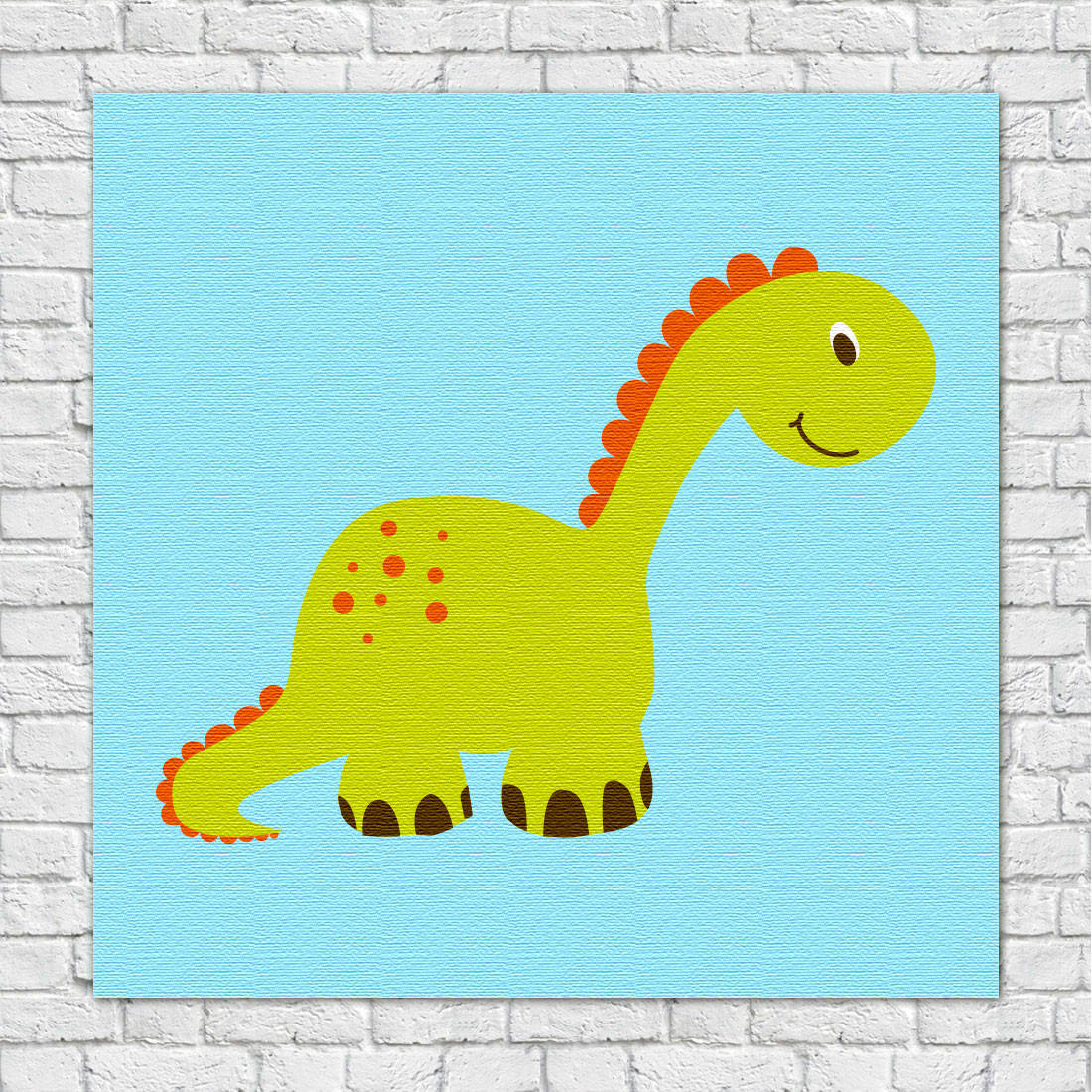 Quadro Decorativo Infantil Dinossauros Verde