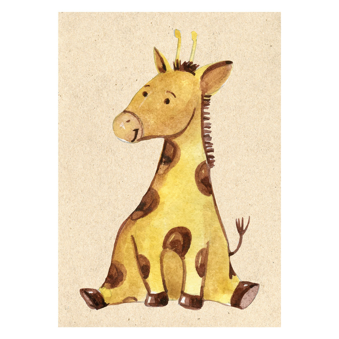Quadro Decorativo Infantil Girafinha Desenho Aquarela