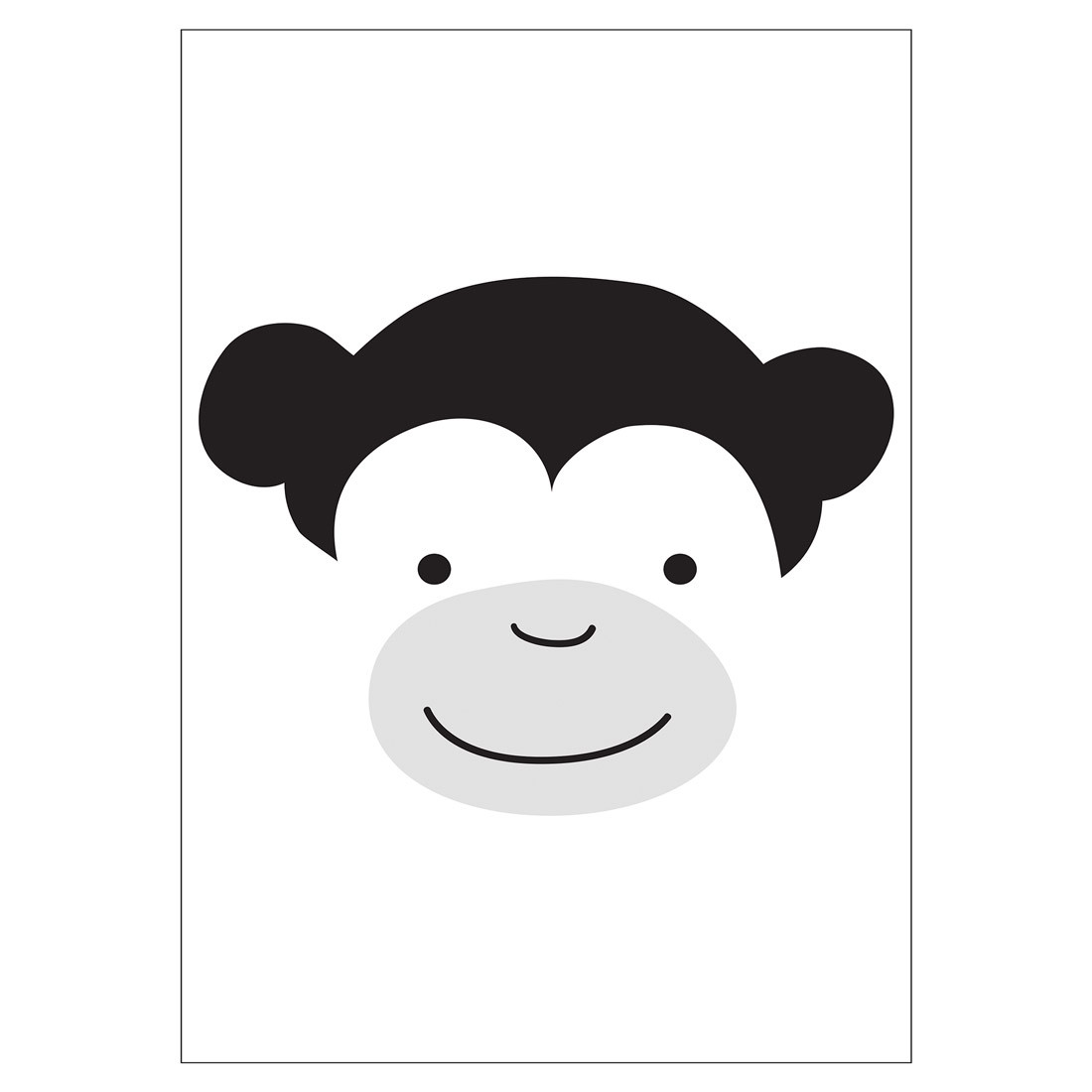 Quadro Decorativo Macaco Infantil Minimalista