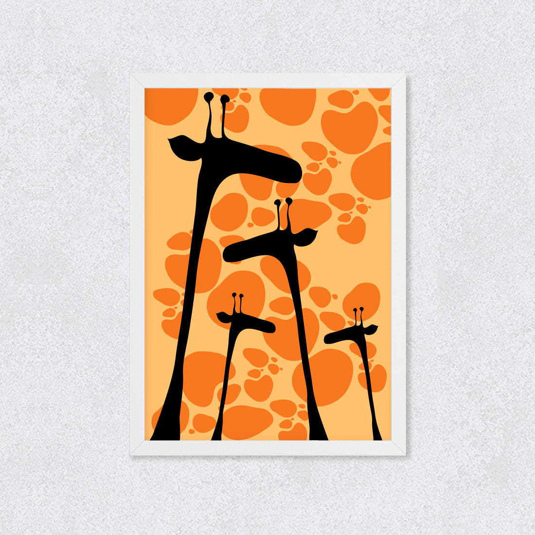 Quadro Decorativo Girafas Silhuetas