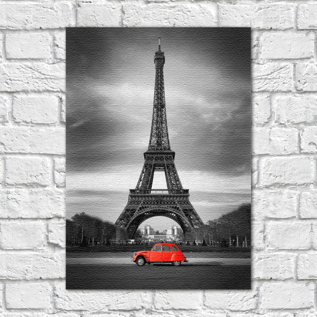 Quadro Decorativo Torre Eiffel Destaque Vermelho