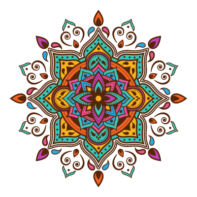 Adesivo de Parede Arabesco Mandala Colorida