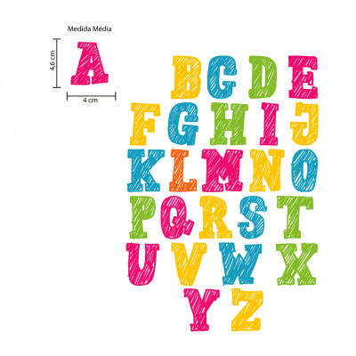 Sticker Alfabeto - Letras de 4x4,6cm