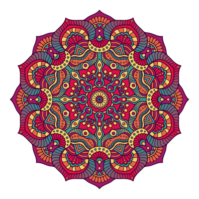 Adesivo de Parede Arabesco Mandala Colorida III