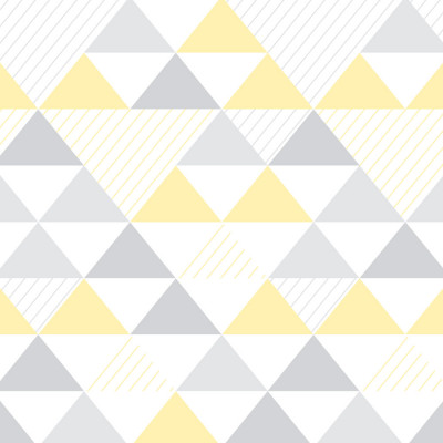 Papel de Parede Infantil Triângulos (Tons de Cinza e Amarelo) 