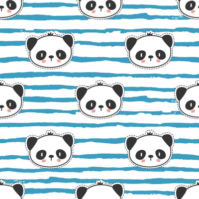Papel de Parede Infantil Panda (Azul)
