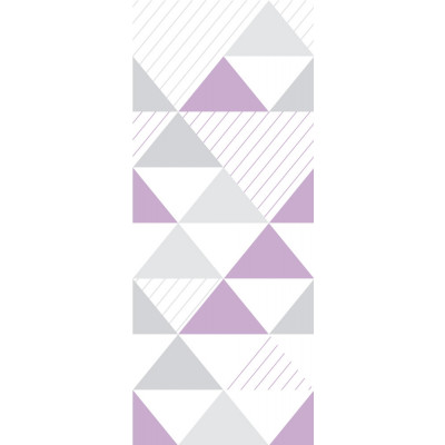 Papel de Parede Infantil Triângulos (Tons de Cinza e Lilás- Padrão Grande)