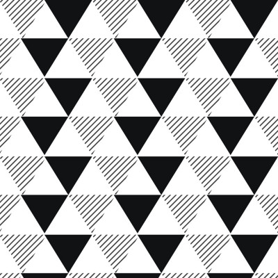 Papel de Parede Triângulos Abstratos (Preto e Branco)