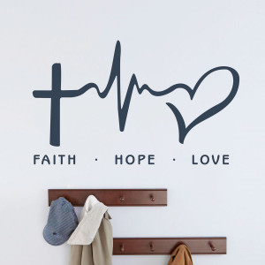 Adesivo de Parede "Faith, Hope, Love"