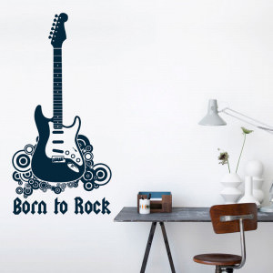 Adesivo de Parede Born to Rock Nascido Para o Rock