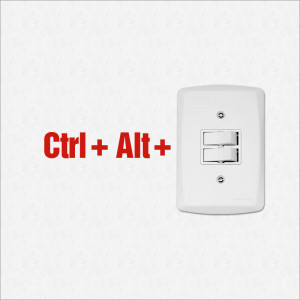 Adesivo de Parede para Interruptor Ctrl + Alt + Del
