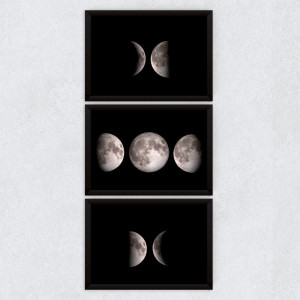 Conjunto de Quadros Decorativos Fases da Lua