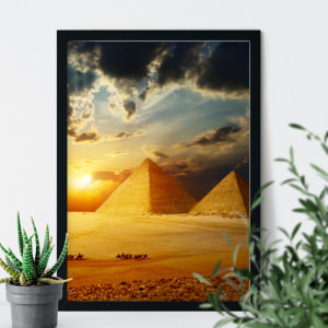 Quadro Decorativo Pirâmides Egito Por do Sol