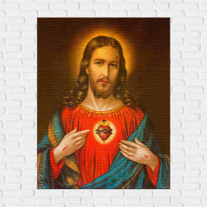Quadro Decorativo Sagrado Coração de Jesus - Em Canvas