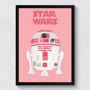 Quadro Decorativo R2D2 Pink (Star Wars)