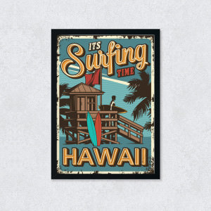 Quadro Decorativo Surfing Hawaii