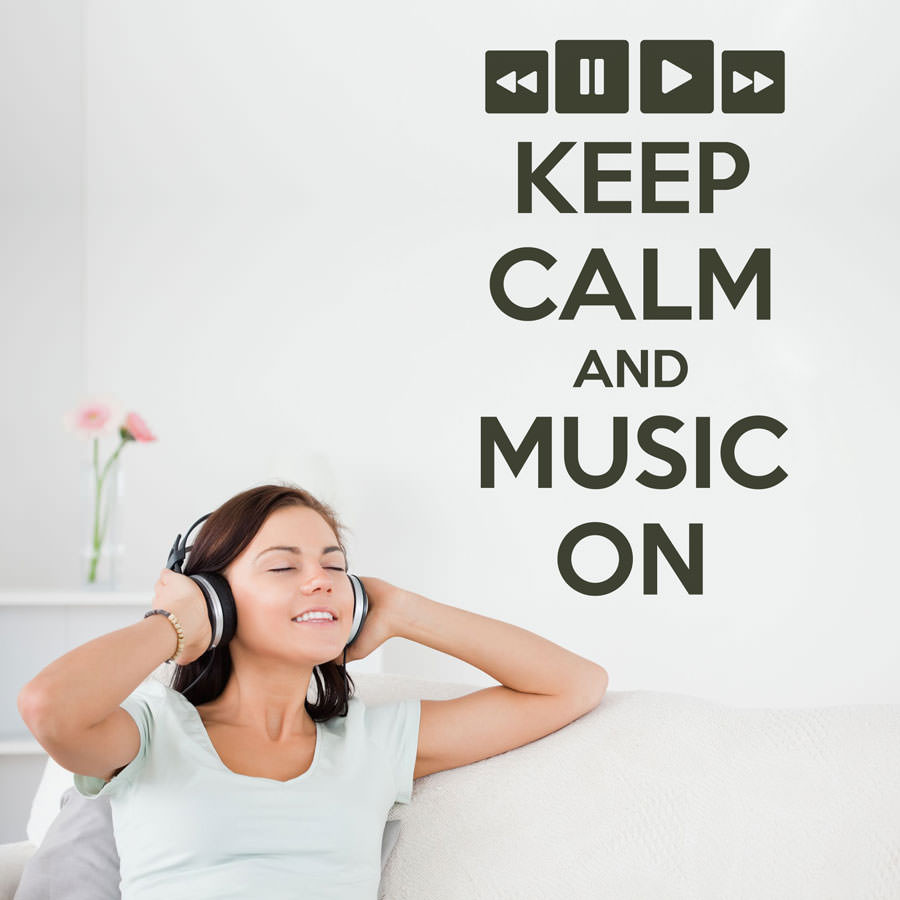 Adesivo de Parede Keep Calm and Music On