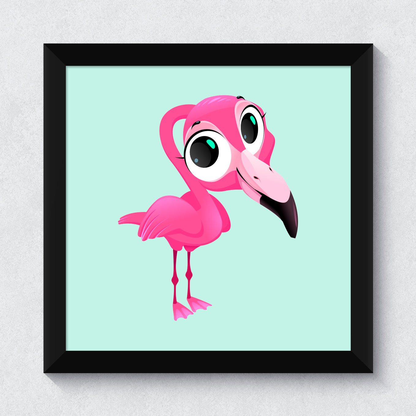 Quadrinho Decorativo Infantil Flamingo