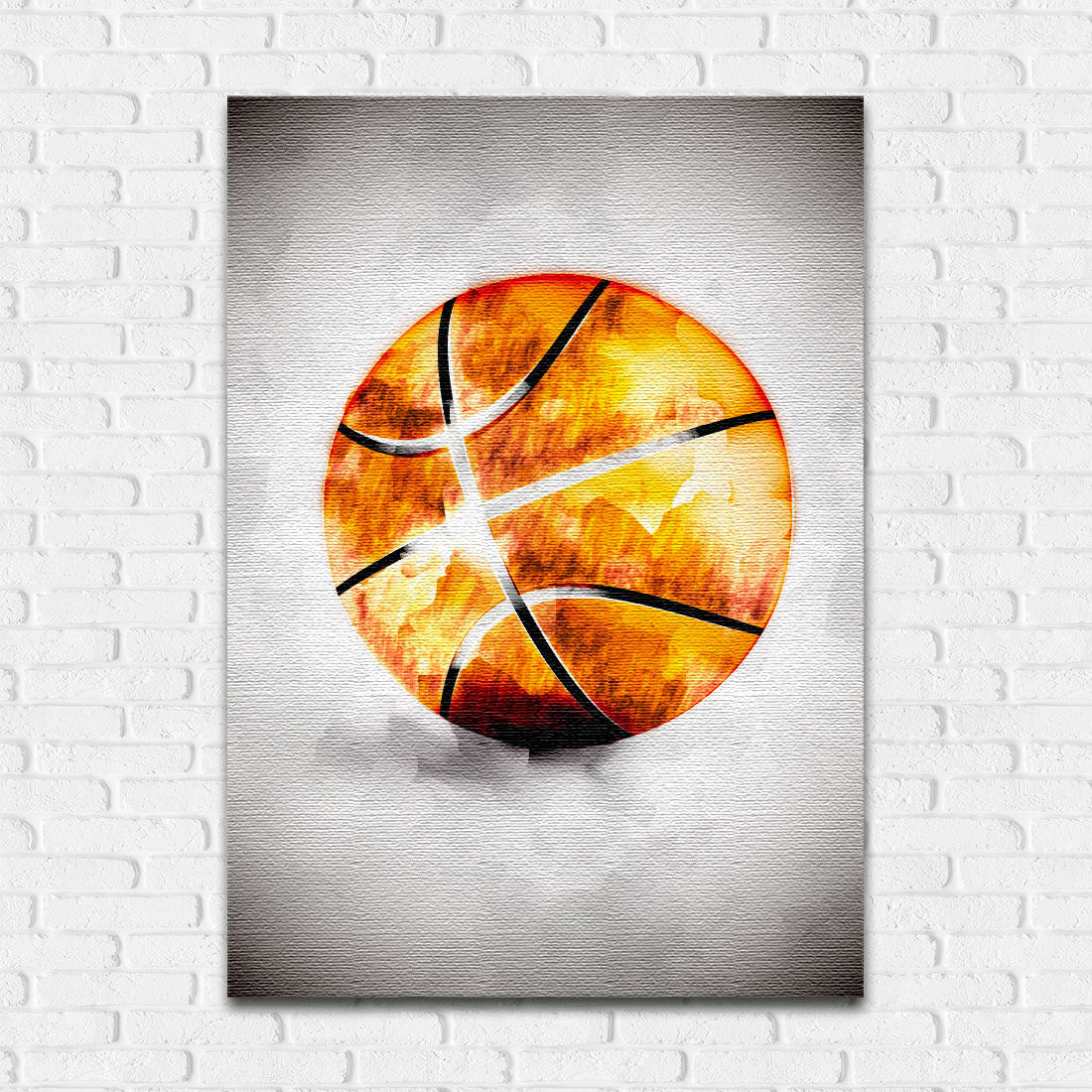 Quadro Decorativo Basketball Aquarela - Em Canvas