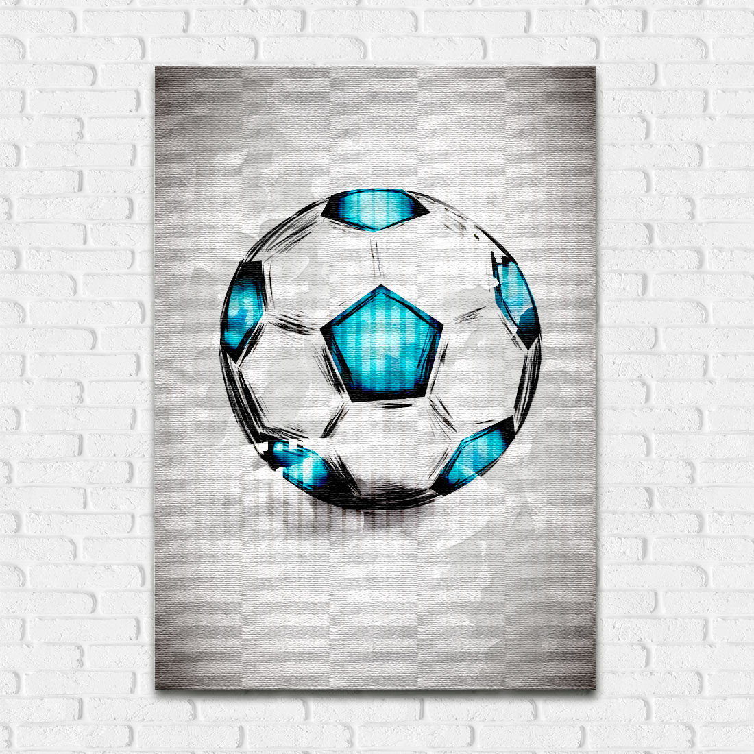 Quadro Decorativo Bola de Futebol Aquarela - Em Canvas