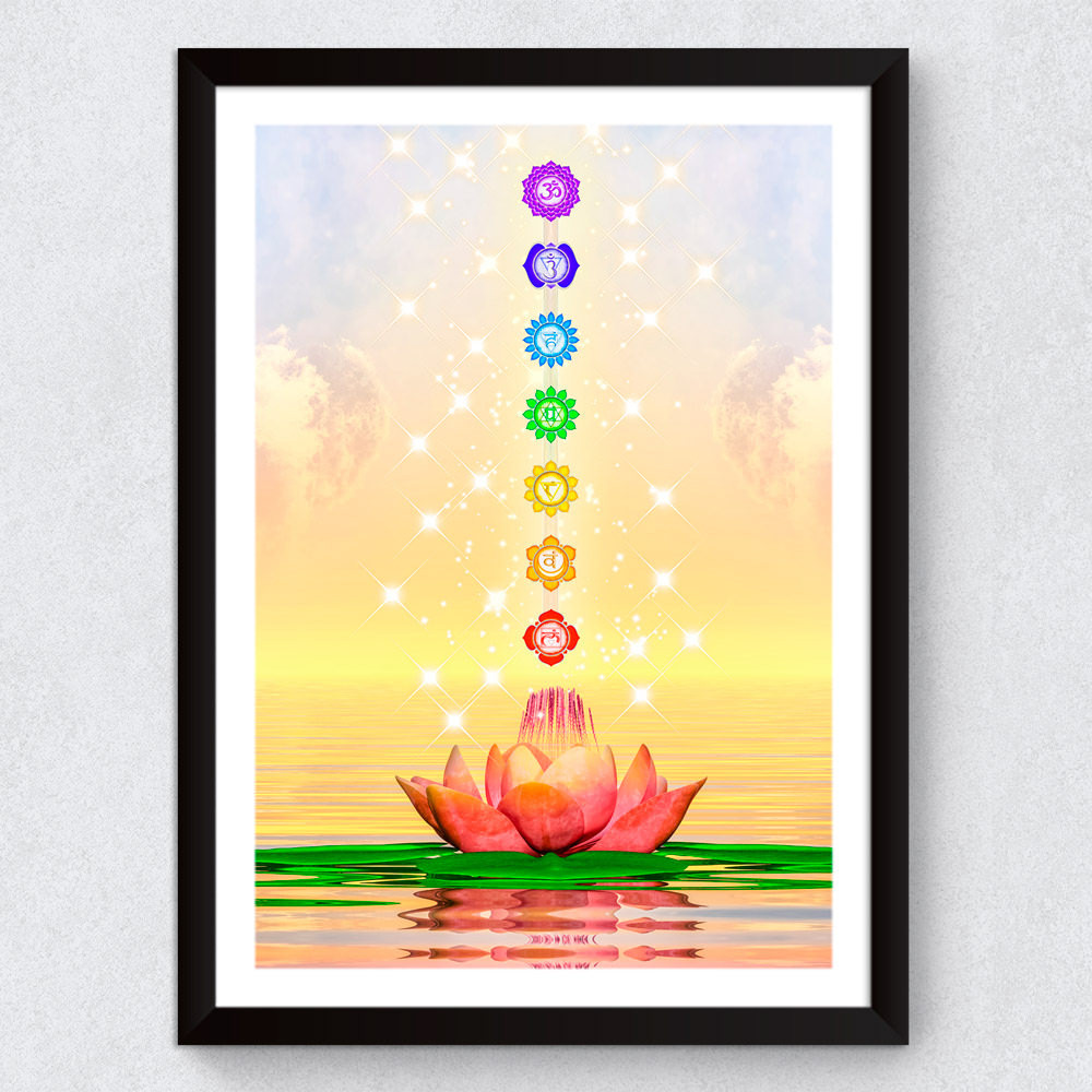 Quadro Decorativo "Flor de Lotus Chakras"