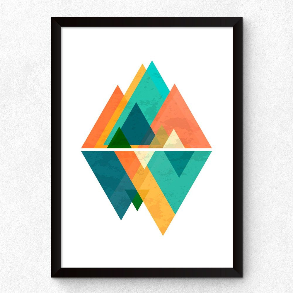 Quadro Decorativo Geométrico Triângulos