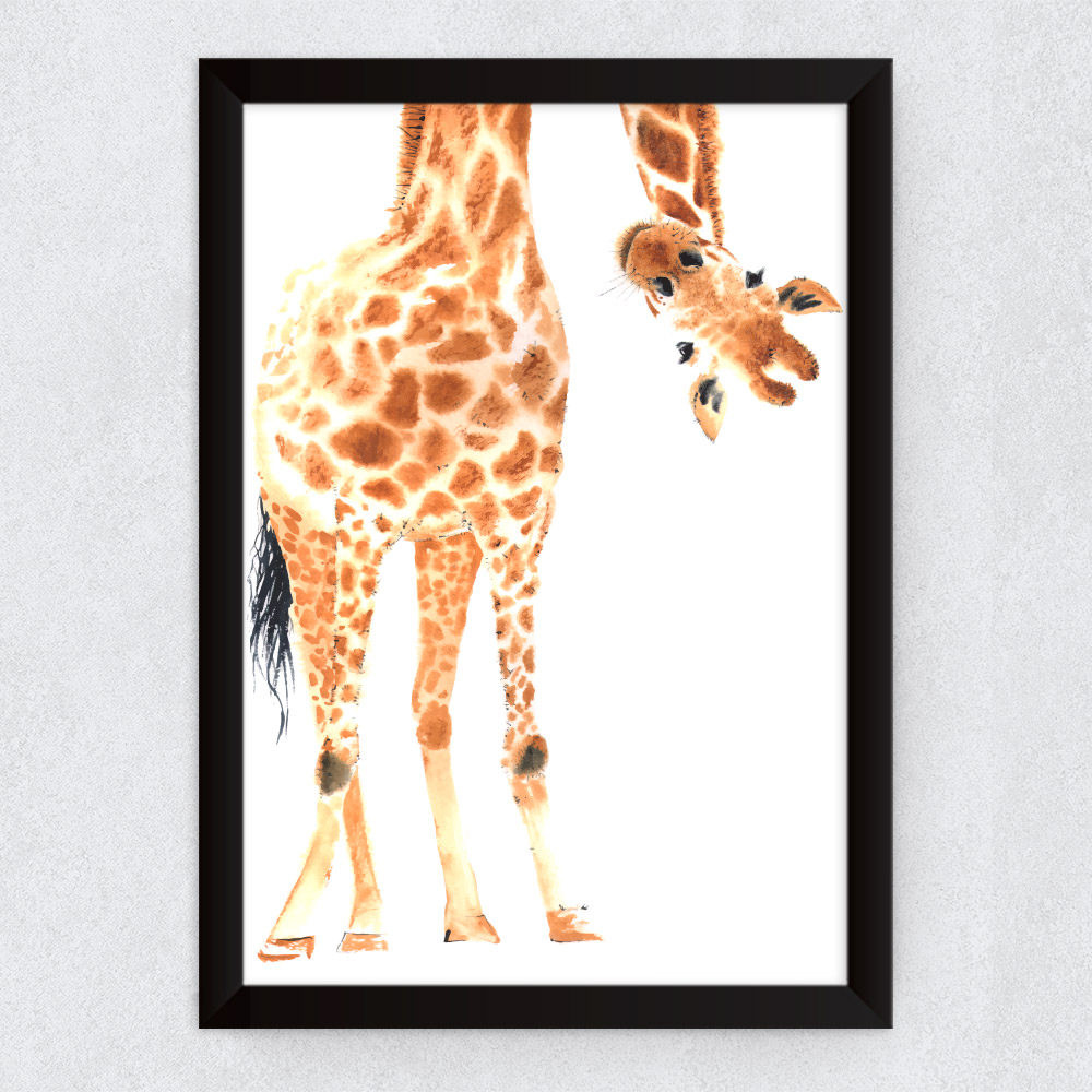 Quadro Decorativo Girafa Divertida