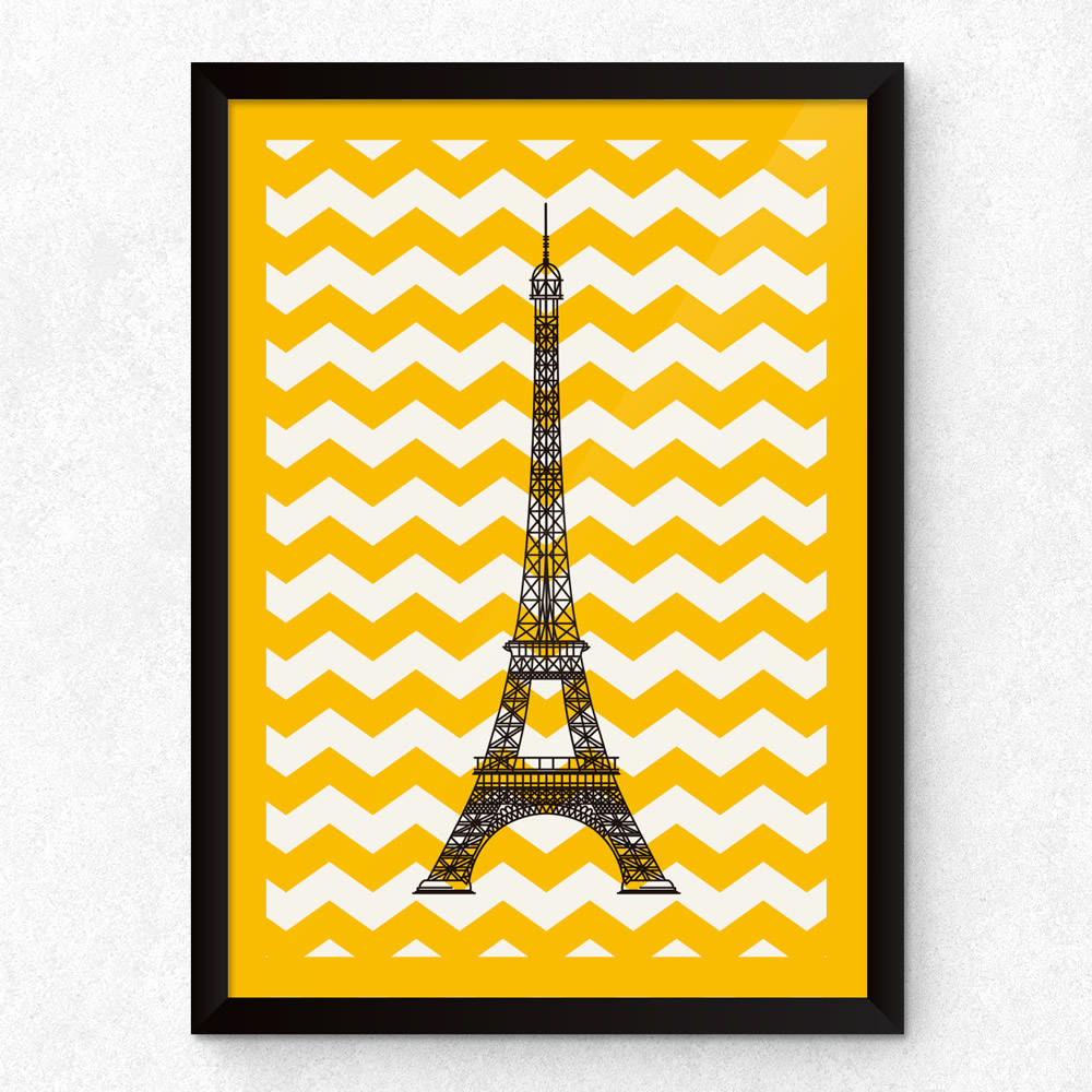 Quadro Decorativo Torre Eiffel (Chevron)